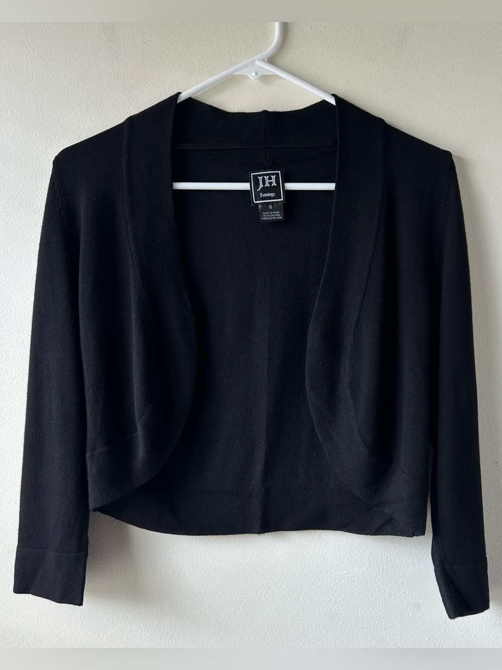 JH Evenings Cropped Shrug Sweater Black S